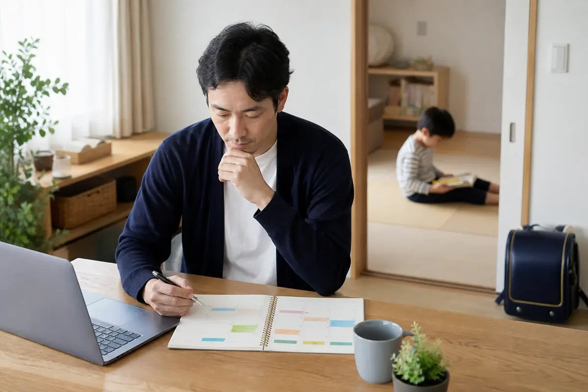 子育ての予定とリモート求人の勤務条件を照合する求職者