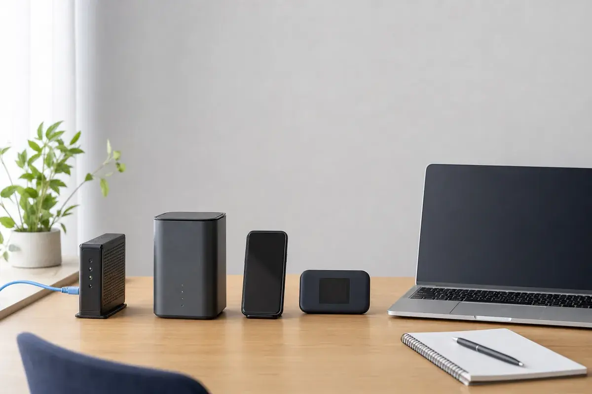 固定回線ルーター・モバイルWiFi・スマートフォンの通信方法を比較する在宅勤務者